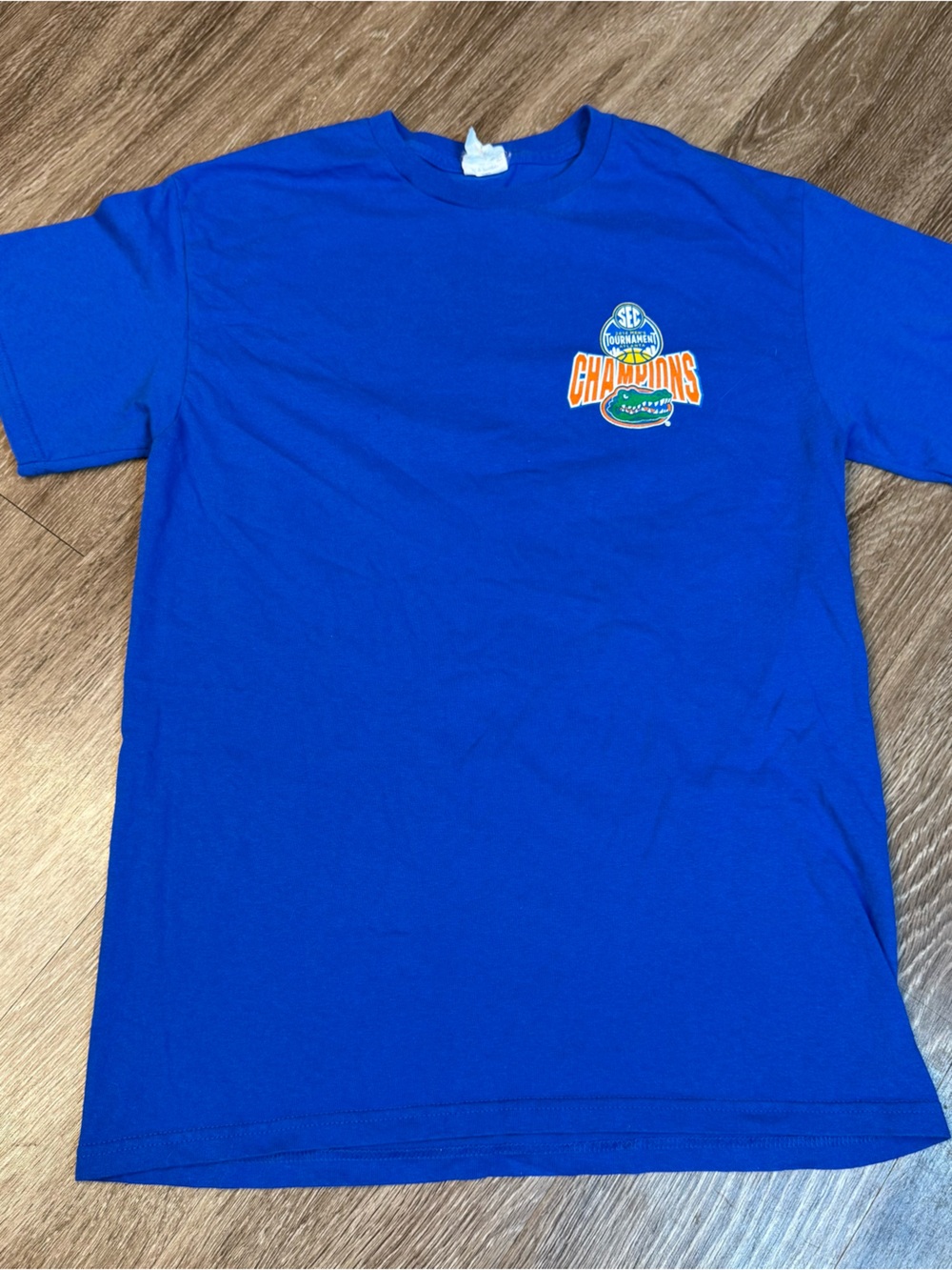 Men’s Royal Blue Florida Gators champions 2014 Short Sleeve Graphic Tee